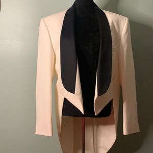 Cream and Black Shawl-Collar Evening Tailcoat